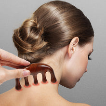 Load image into Gallery viewer, Wide-toothed Anti-static Massage Scrapping Hair Comb Green Sandalwood Meridian Comb Scalp Massage Meridian Hair Comb
