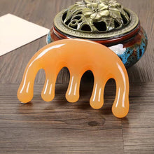 Load image into Gallery viewer, Cattle Horn Comb Cow Bone Meridian Comb Portable Massage Five Finger Comb Scalp Massager Scalp Health Care
