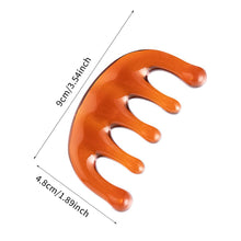 Load image into Gallery viewer, Cattle Horn Comb Cow Bone Meridian Comb Portable Massage Five Finger Comb Scalp Massager Scalp Health Care
