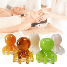 Load image into Gallery viewer, Resin Honey Wax Octopus Head Treatment Comb Massager Nourishing Meridians Nourishing Head Shoulder Neck Scraping Comb
