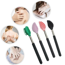 Load image into Gallery viewer, Telescopic Brush Stainless Steel Long Handle No Need for Itching Scratch Massage Brush Double-sided Silicone Massage Brush
