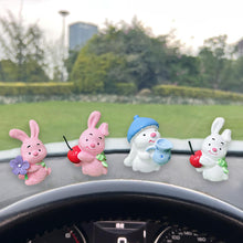 Load image into Gallery viewer, Cute Rabbit Car Dashboard Ornaments Gifts for Woman Car Center Console Decoration Auto Interior Accessories
