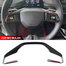 Load image into Gallery viewer, Carbon Fiber Texture Car Interior Steering Wheel Panel Frame Cover Trim Decoration Accessories For MG 4 MG4 EV Mulan 2023
