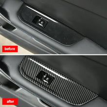 Load image into Gallery viewer, 4Pcs/Set Carbon Fiber Car Window Switch Panel Trims Decorative Interior Parts Frame Mouldings Accessories For MG 4 MG4 EV Mulan 2023
