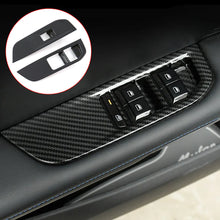 Load image into Gallery viewer, 4Pcs/Set Carbon Fiber Car Window Switch Panel Trims Decorative Interior Parts Frame Mouldings Accessories For MG 4 MG4 EV Mulan 2023
