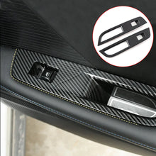 Load image into Gallery viewer, 4Pcs/Set Carbon Fiber Car Window Switch Panel Trims Decorative Interior Parts Frame Mouldings Accessories For MG 4 MG4 EV Mulan 2023

