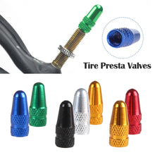 Load image into Gallery viewer, Bicycle Tire Presta Valves Caps Air Valve Caps Aluminium Alloy for Road Bike Tyre Ultralight Cap Designed Valve Covers
