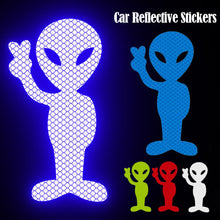 Load image into Gallery viewer, Car Sticker Personality Fashion Alien Peace Highly Reflective Warning for Motorcycle Vinyl Decals Accessories Sunscreen
