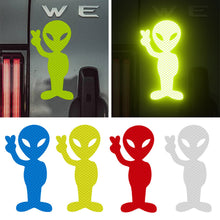 Load image into Gallery viewer, Car Sticker Personality Fashion Alien Peace Highly Reflective Warning for Motorcycle Vinyl Decals Accessories Sunscreen
