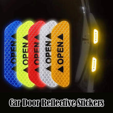 Load image into Gallery viewer, 4Pcs/Set Car Door Stickers Night Safety Reflective Warning Tape Door Stickers Decorative Stickers Car Reflective Strip Auto Accessories
