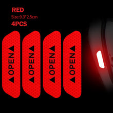 Load image into Gallery viewer, 4Pcs/Set Car Door Stickers Night Safety Reflective Warning Tape Door Stickers Decorative Stickers Car Reflective Strip Auto Accessories
