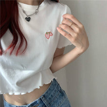 Load image into Gallery viewer, Sweet Cool Girl T-shirt Crop Top Ruffled Sleeves Shirts Casual Clothes Y2k Cropped Tee Shirt Top White Black Tops for Summer
