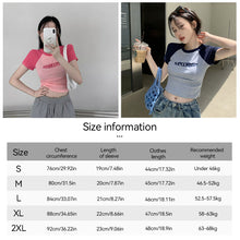 Load image into Gallery viewer, Women Slimming Fit T-shirt Summer Contrasted Color Short Sleeve Shirts American Style Basic Tops Casual Simplicity Shirt
