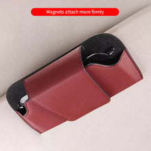 Load image into Gallery viewer, Car Sun Visor Glasses Case Auto Leather Glasses Holder Sunglasses Clip Card Ticket Holder Multi-Function Car Interior Storage
