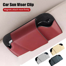 Load image into Gallery viewer, Car Sun Visor Glasses Case Auto Leather Glasses Holder Sunglasses Clip Card Ticket Holder Multi-Function Car Interior Storage
