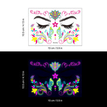 Load image into Gallery viewer, Fluorescent Love Graffiti Flower Arm Face Tattoo Sticker Waterproof Lover Lip Print Arm Sweatproof Tattoo Stickers
