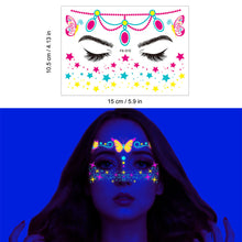 Load image into Gallery viewer, Fluorescent Love Graffiti Flower Arm Face Tattoo Sticker Waterproof Lover Lip Print Arm Sweatproof Tattoo Stickers
