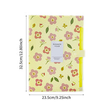 Load image into Gallery viewer, A4 Multi-Layers Folder Dutton File Bag File Bag Floral Six/Eight Cells Organ Bag Large Capacity Korean Simple Office Stationery
