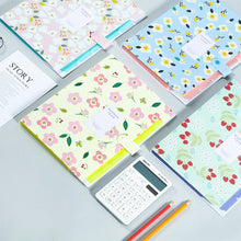 Load image into Gallery viewer, A4 Multi-Layers Folder Dutton File Bag File Bag Floral Six/Eight Cells Organ Bag Large Capacity Korean Simple Office Stationery
