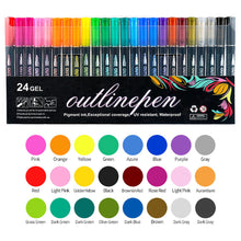 Load image into Gallery viewer, 8/12/24 Pcs Metallic Marker Pens Art Line Pen Outline Marker Highlighter Pen For Manga Crafts Scrapbooking School Stationery Supplies
