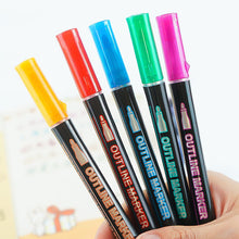 Load image into Gallery viewer, 8/12/24 Pcs Metallic Marker Pens Art Line Pen Outline Marker Highlighter Pen For Manga Crafts Scrapbooking School Stationery Supplies
