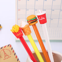 Load image into Gallery viewer, 0.5mm Cute Hamburger Chips Design Erasable Pen Students Blue Black Gel Pens Kids Learning Stationery Office Supplies
