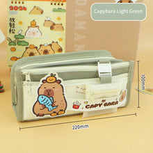 Load image into Gallery viewer, Large Capacity Fashion Capybara Cat Oxford Pencil Bag Cloth Cosmetic Storage Bag Retro Student Stationery School Supplies
