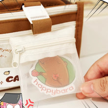 Load image into Gallery viewer, Large Capacity Fashion Capybara Cat Oxford Pencil Bag Cloth Cosmetic Storage Bag Retro Student Stationery School Supplies
