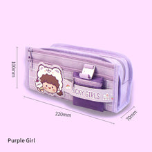 Load image into Gallery viewer, Large Capacity Fashion Capybara Cat Oxford Pencil Bag Cloth Cosmetic Storage Bag Retro Student Stationery School Supplies
