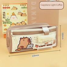 Load image into Gallery viewer, Large Capacity Fashion Capybara Cat Oxford Pencil Bag Cloth Cosmetic Storage Bag Retro Student Stationery School Supplies
