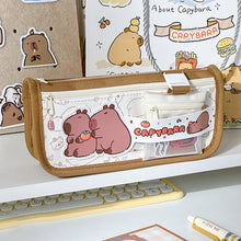 Load image into Gallery viewer, Large Capacity Fashion Capybara Spaceman Oxford Pencil Bag Cloth Cosmetic Storage Bag Retro Student Stationery School Supplies

