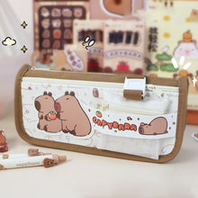 Load image into Gallery viewer, Large Capacity Fashion Capybara Spaceman Oxford Pencil Bag Cloth Cosmetic Storage Bag Retro Student Stationery School Supplies
