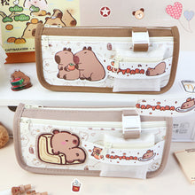 Load image into Gallery viewer, Large Capacity Fashion Capybara Spaceman Oxford Pencil Bag Cloth Cosmetic Storage Bag Retro Student Stationery School Supplies
