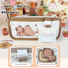 Load image into Gallery viewer, Large Capacity Fashion Capybara Spaceman Oxford Pencil Bag Cloth Cosmetic Storage Bag Retro Student Stationery School Supplies

