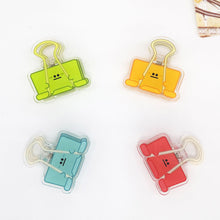 Load image into Gallery viewer, 3PCS Ins Cute Cartoon Acrylic Clamp Paper Clips Ticket Holder Paper Documents Organizer Student School Office Supplies
