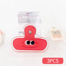 Load image into Gallery viewer, 3PCS Ins Cute Cartoon Acrylic Clamp Paper Clips Ticket Holder Paper Documents Organizer Student School Office Supplies
