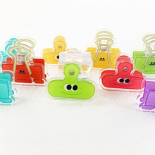 Load image into Gallery viewer, 3PCS Ins Cute Cartoon Acrylic Clamp Paper Clips Ticket Holder Paper Documents Organizer Student School Office Supplies
