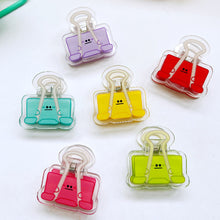 Load image into Gallery viewer, 3PCS Ins Cute Cartoon Acrylic Clamp Paper Clips Ticket Holder Paper Documents Organizer Student School Office Supplies

