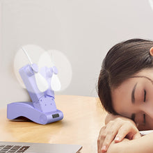 Load image into Gallery viewer, Mini Dual Head Foldable Fan Desktop Quiet High Air Volume Electric Fan Outdoor Portable Handheld Fan USB Charging

