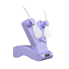 Load image into Gallery viewer, Mini Dual Head Foldable Fan Desktop Quiet High Air Volume Electric Fan Outdoor Portable Handheld Fan USB Charging
