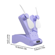 Load image into Gallery viewer, Mini Dual Head Foldable Fan Desktop Quiet High Air Volume Electric Fan Outdoor Portable Handheld Fan USB Charging
