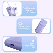 Load image into Gallery viewer, Mini Dual Head Foldable Fan Desktop Quiet High Air Volume Electric Fan Outdoor Portable Handheld Fan USB Charging
