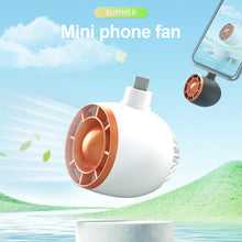 Load image into Gallery viewer, Mini Phone Turbo Small Fan Portable Handheld Silent Fan Plug Rotation Type-C And iPhone Ports
