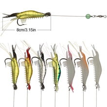 Load image into Gallery viewer, 1PC 8CM/5.8G Artificial Shrimp Lure Bait Noctilucence Shrimp With Dezhou Fishing Group For Blanquillo Snakehead Bass
