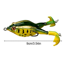 Load image into Gallery viewer, 1PC 13.5G9.2CM Surface Simulation Thunder Frog With Twin Propeller Fins Lure Double Hook Soft Bait For Redfin Culter Bass Snakehead
