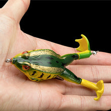 Load image into Gallery viewer, 1PC 13.5G9.2CM Surface Simulation Thunder Frog With Twin Propeller Fins Lure Double Hook Soft Bait For Redfin Culter Bass Snakehead
