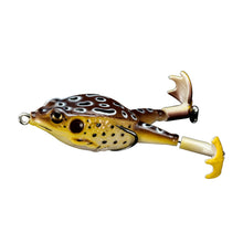 Load image into Gallery viewer, 1PC 13.5G9.2CM Surface Simulation Thunder Frog With Twin Propeller Fins Lure Double Hook Soft Bait For Redfin Culter Bass Snakehead
