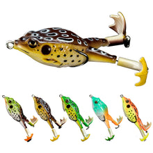 Load image into Gallery viewer, 1PC 13.5G9.2CM Surface Simulation Thunder Frog With Twin Propeller Fins Lure Double Hook Soft Bait For Redfin Culter Bass Snakehead
