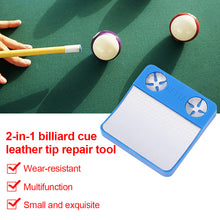 Load image into Gallery viewer, 1PC 2-IN-1 Multi-Functional Pool Cue Tip Repair Tool Aluminum Alloy Small File Board Pool Cue Tip Grinding Shape Repair Device
