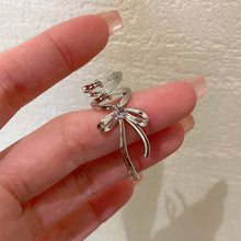Load image into Gallery viewer, Silver Bow Ribbon Earrings for Women Girls Ballet Bow-knot Ear Cuff Simple All-match Earring Jewelry Delicate Design Elegant Decoration
